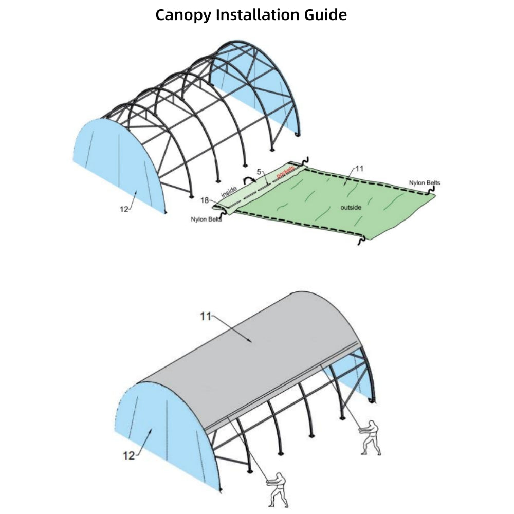 Replacement Main Cover for Single-Truss Arch Storage Shelters