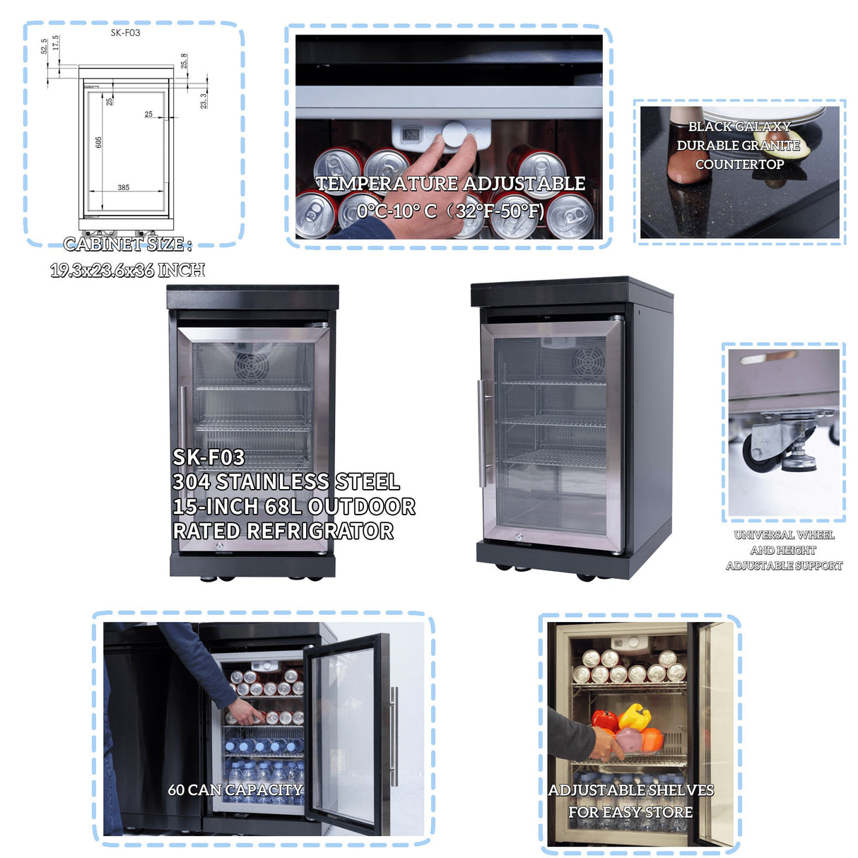 85" Natural Gas Outdoor Kitchen with 6-Burner Grill, Refrigerator, Rotisserie & Sink – Black