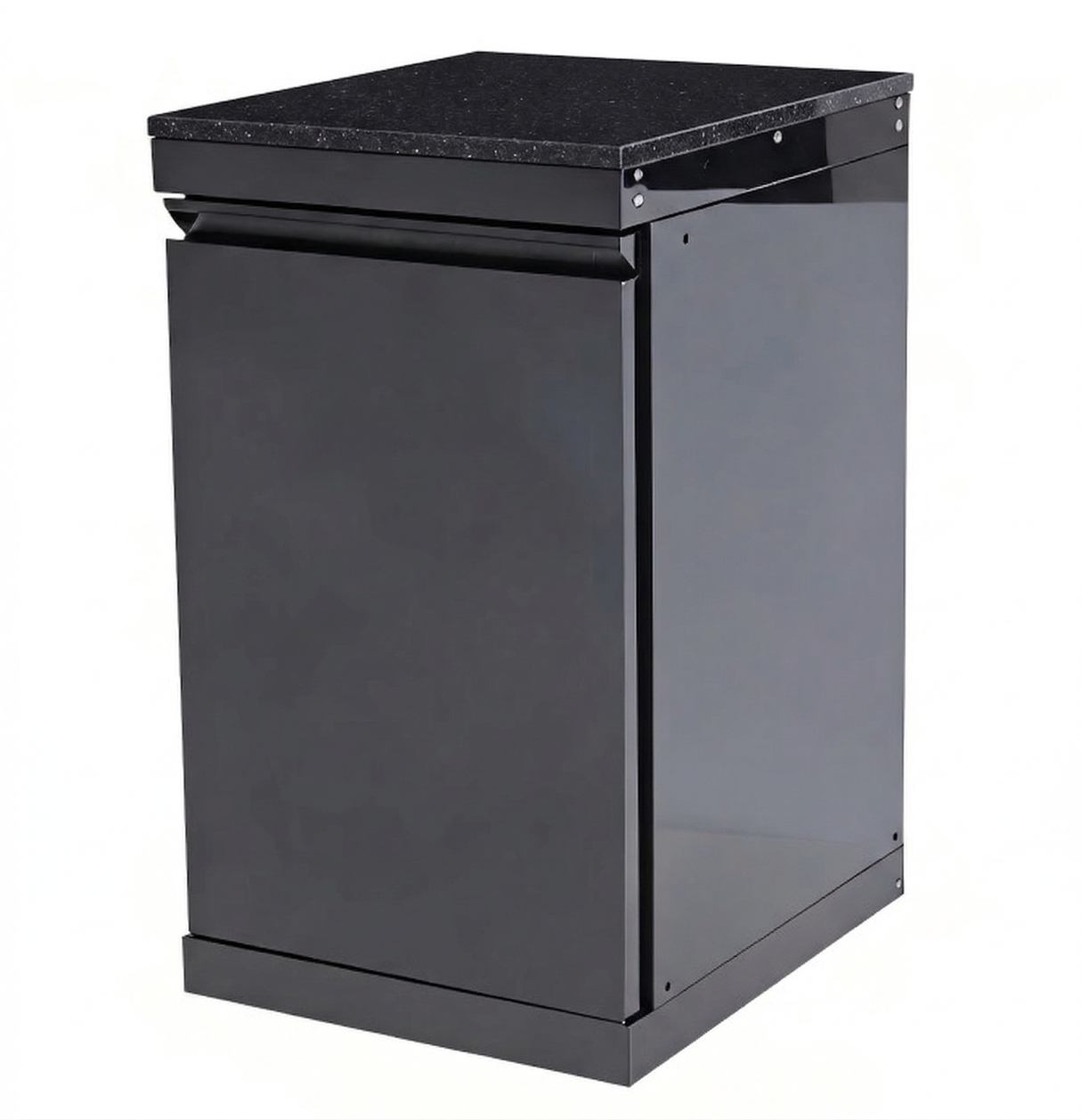 20" Black Stainless Steel Outdoor Kitchen Storage Cabinet with Lockable Door