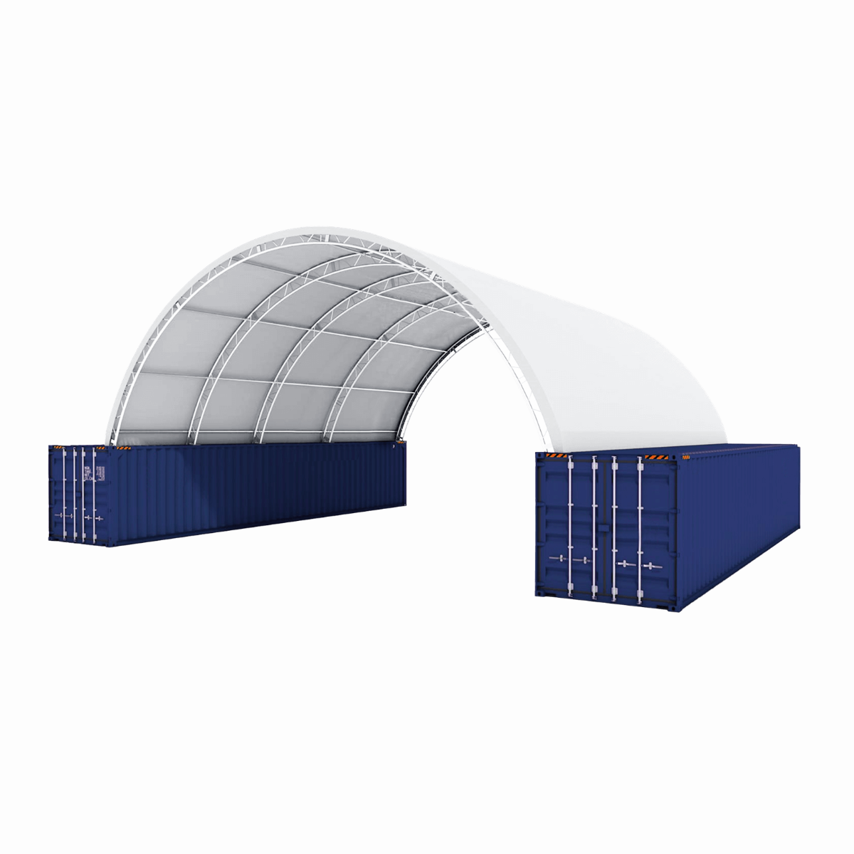40' × 40' × 15' Double-Truss Shipping-Container Canopy Shelter