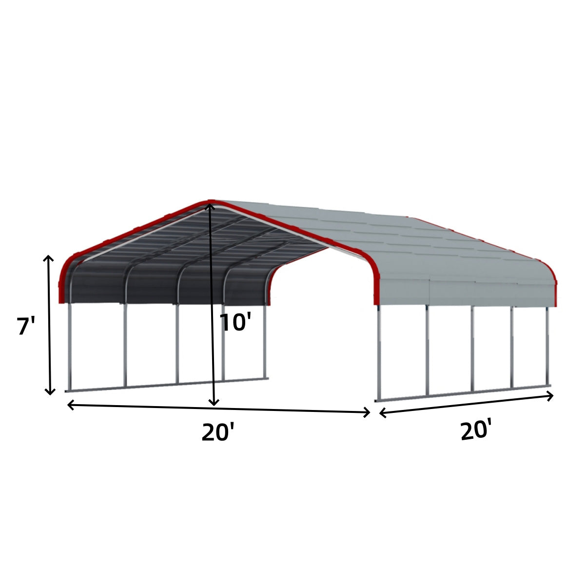 Golden Mount Classic 20' × 20' Galvanized-Steel Carport