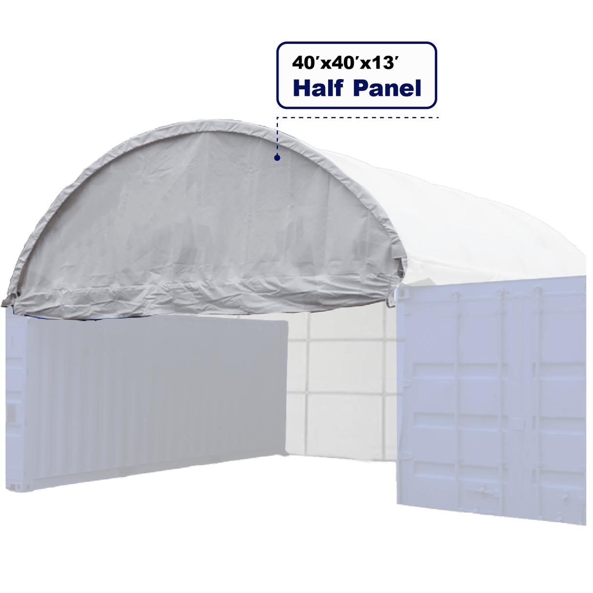Half Front Panel for 40' × 40' × 13' Container Shelter