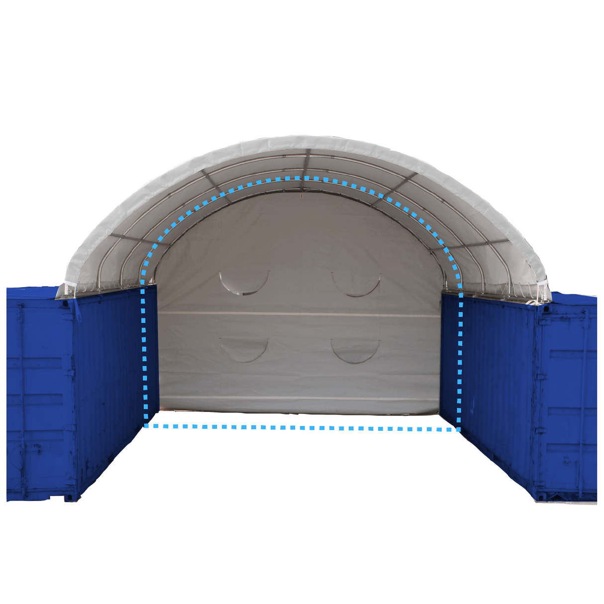 White 300 GSM PE Rear Panel Kit for 20'-Wide Container Shelters