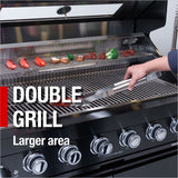 4-Burner Stainless Steel Outdoor Kitchen Island with Beverage Refrigerator & Rotisserie – Black