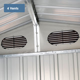 20' × 13' Galvanized Metal Garage Shed with Side Entry & Four Vents – Dark Gray
