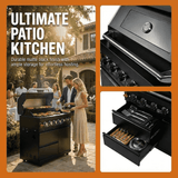 43" Six-Burner 85,000 BTU Stainless Steel Outdoor Kitchen Grill Island – Black