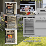 125" 107,000 BTU Outdoor Kitchen with 4-Burner Grill, Pizza Oven & Refrigerator