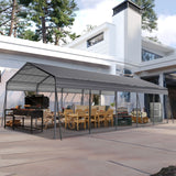 13' × 26.5' Heavy-Duty Metal Carport with Galvanized Steel Roof – Gray
