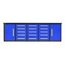 10' Heavy-Duty Workbench Storage Cabinet with 15 Drawers & 2 Cabinets