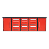 10' Heavy-Duty Workbench Storage Cabinet with 15 Drawers & 2 Cabinets