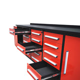 10' Heavy-Duty Workbench Storage Cabinet with 15 Drawers & 2 Cabinets