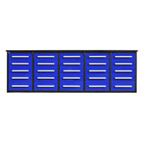 10' Heavy-Duty 25-Drawer Steel Workbench – Stationary