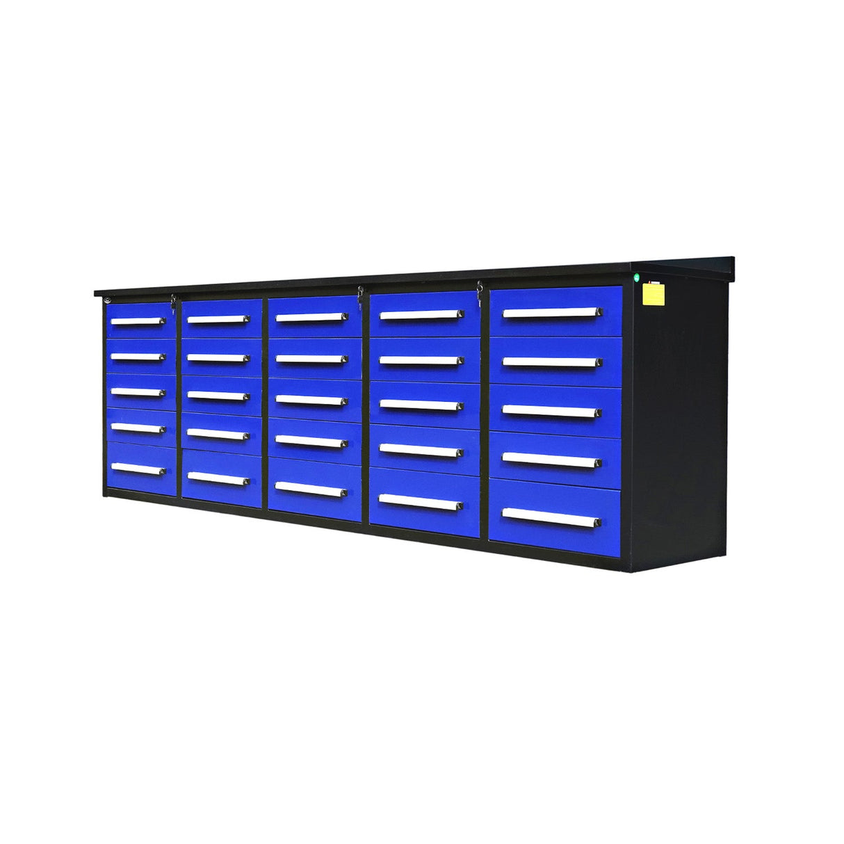 10' Heavy-Duty 25-Drawer Steel Workbench – Stationary