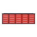 10' Heavy-Duty 25-Drawer Steel Workbench – Stationary