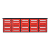 10' Heavy-Duty 25-Drawer Steel Workbench – Stationary