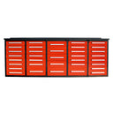 10' 35-Drawer Workbench Storage Cabinet with Stainless-Steel Top