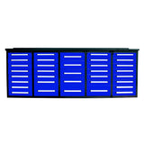 10' 35-Drawer Workbench Storage Cabinet with Stainless-Steel Top
