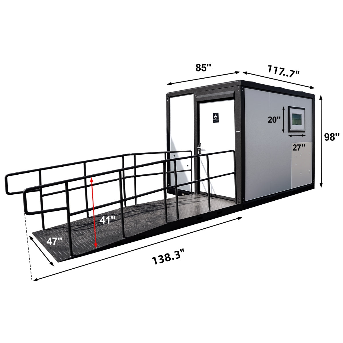 10ft Handicap-Accessible Portable Toilet