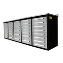 10' 35-Drawer Workbench Storage Cabinet with Stainless-Steel Top