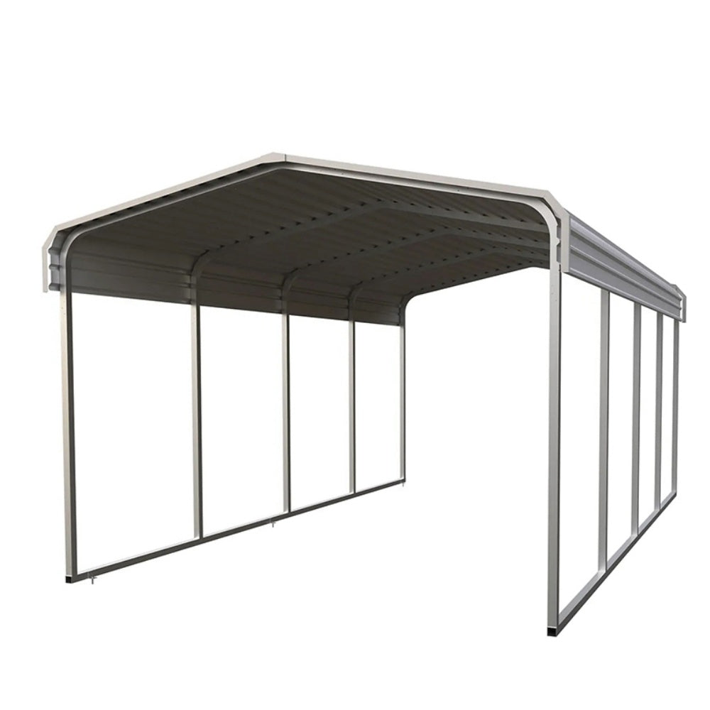 Chery Industrial 11' × 20' Heavy-Duty Metal Carport – Cream