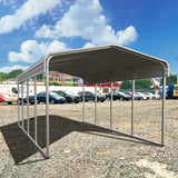 Chery Industrial 11' × 20' Heavy-Duty Metal Carport – Cream