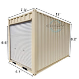 12' Compact Corten-Steel Shipping and Storage Container with Roll-Up Door