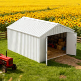 Chery Industrial 12' × 20' Heavy-Duty Metal Garage Shed – Cream