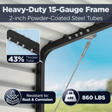 12' × 30' Heavy-Duty Metal Carport with Corrugated Steel Roof