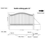 ALEKO 12' × 6' Galvanized-Steel Sliding Driveway Gate