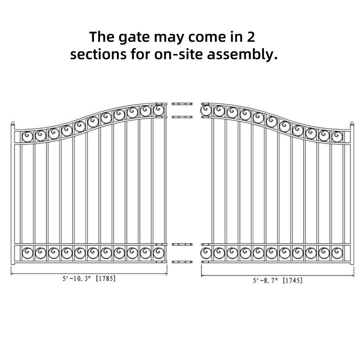 ALEKO 12' × 6' Galvanized-Steel Sliding Driveway Gate