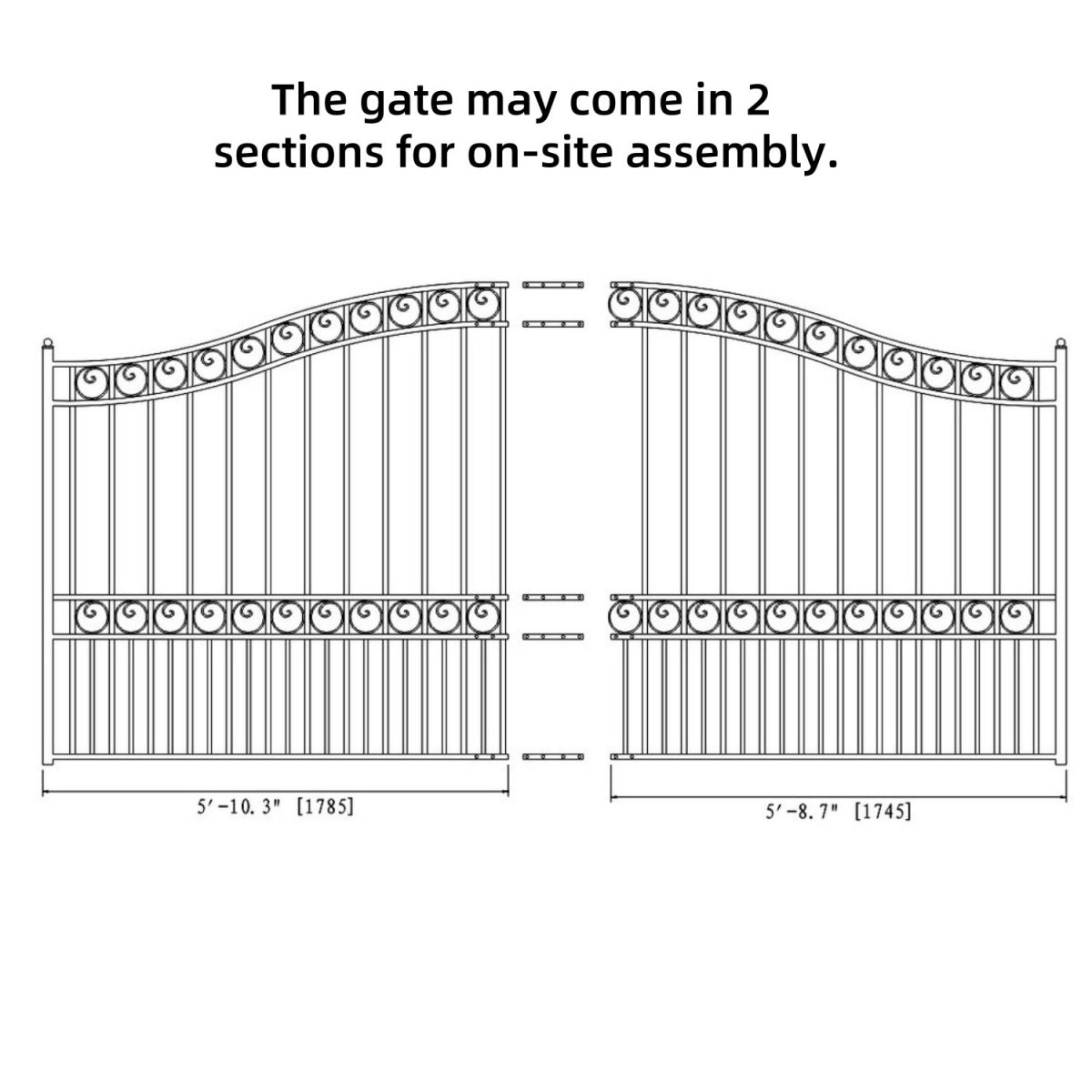 ALEKO 12' × 6' Galvanized-Steel Sliding Driveway Gate