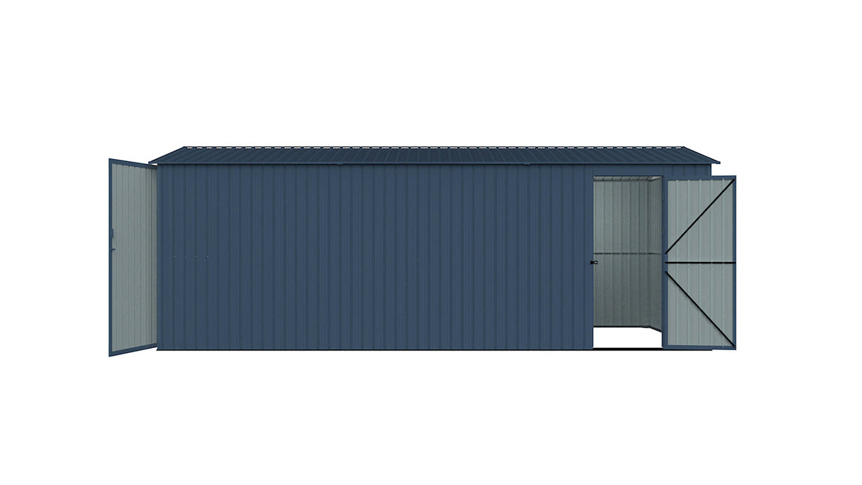 13' × 20' Upgraded Metal Garage Shed with Double Front Doors & Side Entry