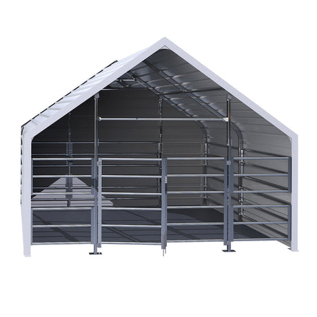 Chery Industrial 13' × 13' Metal Livestock Shelter with Full Rear Wall