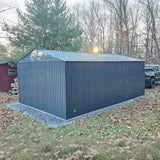13' × 20' Upgraded Metal Garage Shed with Double Front Doors & Side Entry