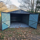 13' × 20' Upgraded Metal Garage Shed with Double Front Doors & Side Entry