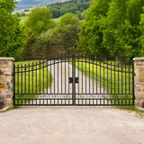 16' × 8' Minimalist Dual-Swing Metal Driveway Gate