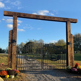 14' × 8' Steel Dual-Swing Driveway Gate with Deer Motif – Black