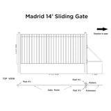 ALEKO 14' × 6' Galvanized-Steel Sliding Driveway Gate