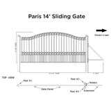 ALEKO 14' × 6' Galvanized-Steel Sliding Driveway Gate