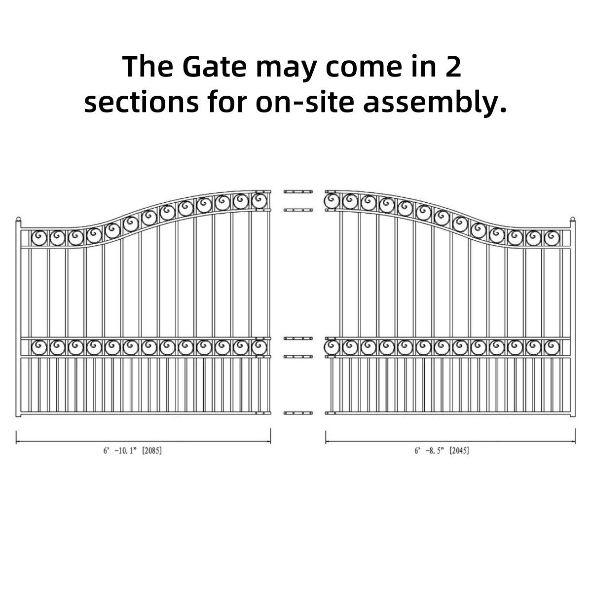 ALEKO 14' × 6' Galvanized-Steel Sliding Driveway Gate
