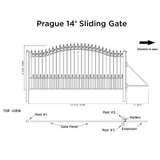 ALEKO 14' × 6' Galvanized-Steel Sliding Driveway Gate