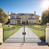16' × 8' Minimalist Dual-Swing Metal Driveway Gate