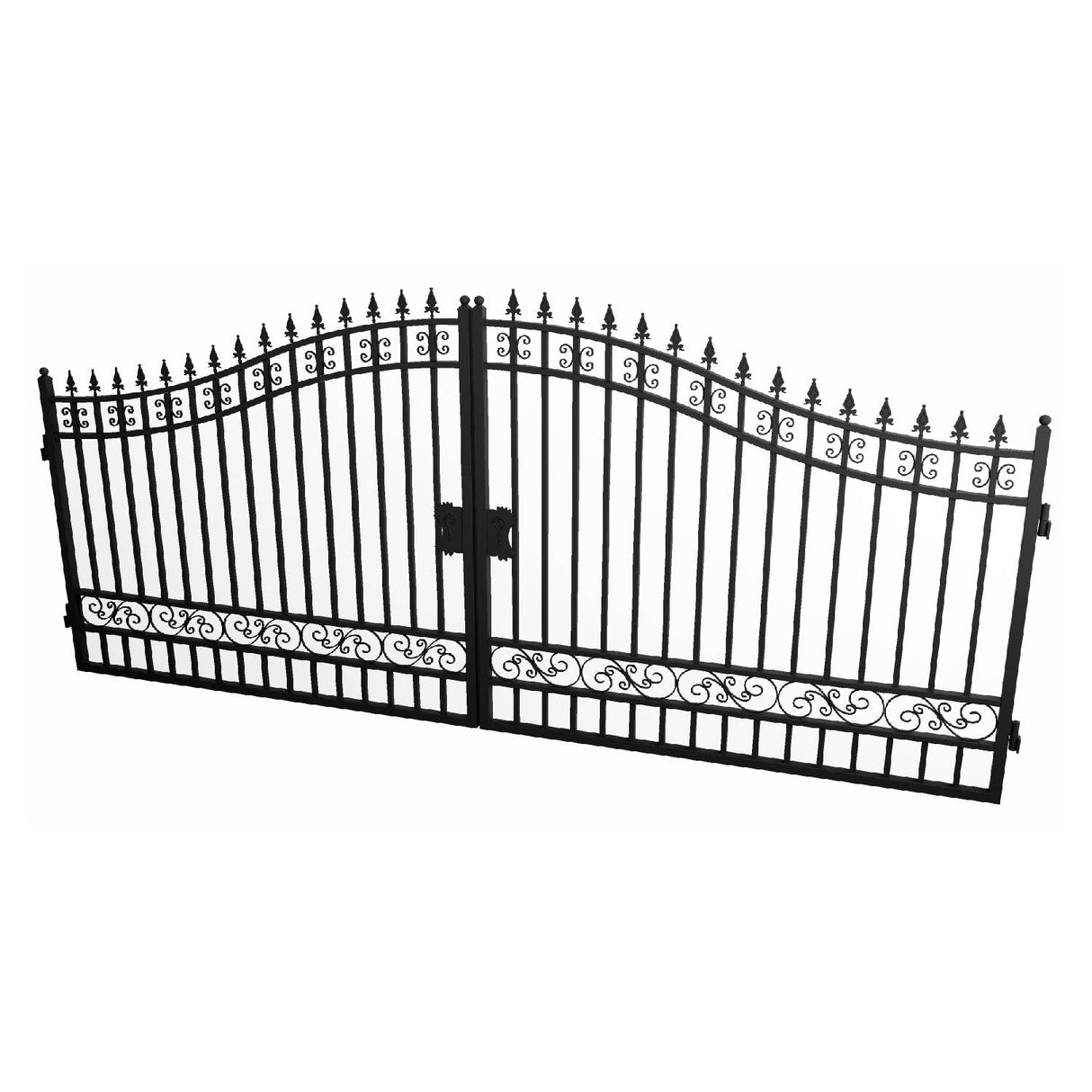 16' × 8' Minimalist Dual-Swing Metal Driveway Gate