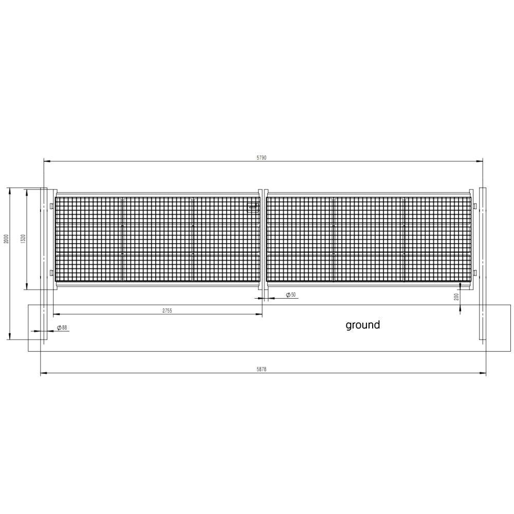 18' × 4.4' Steel Grid Farm Driveway Gate