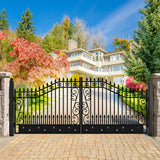 18' × 8' Heavy-Duty Steel Dual-Swing Driveway Gate