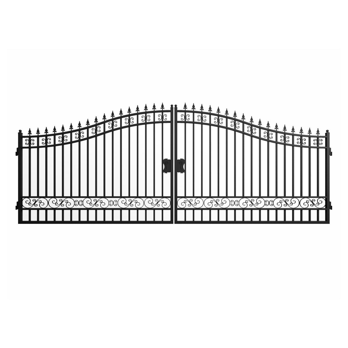 18' × 8' Heavy-Duty Steel Dual-Swing Driveway Gate