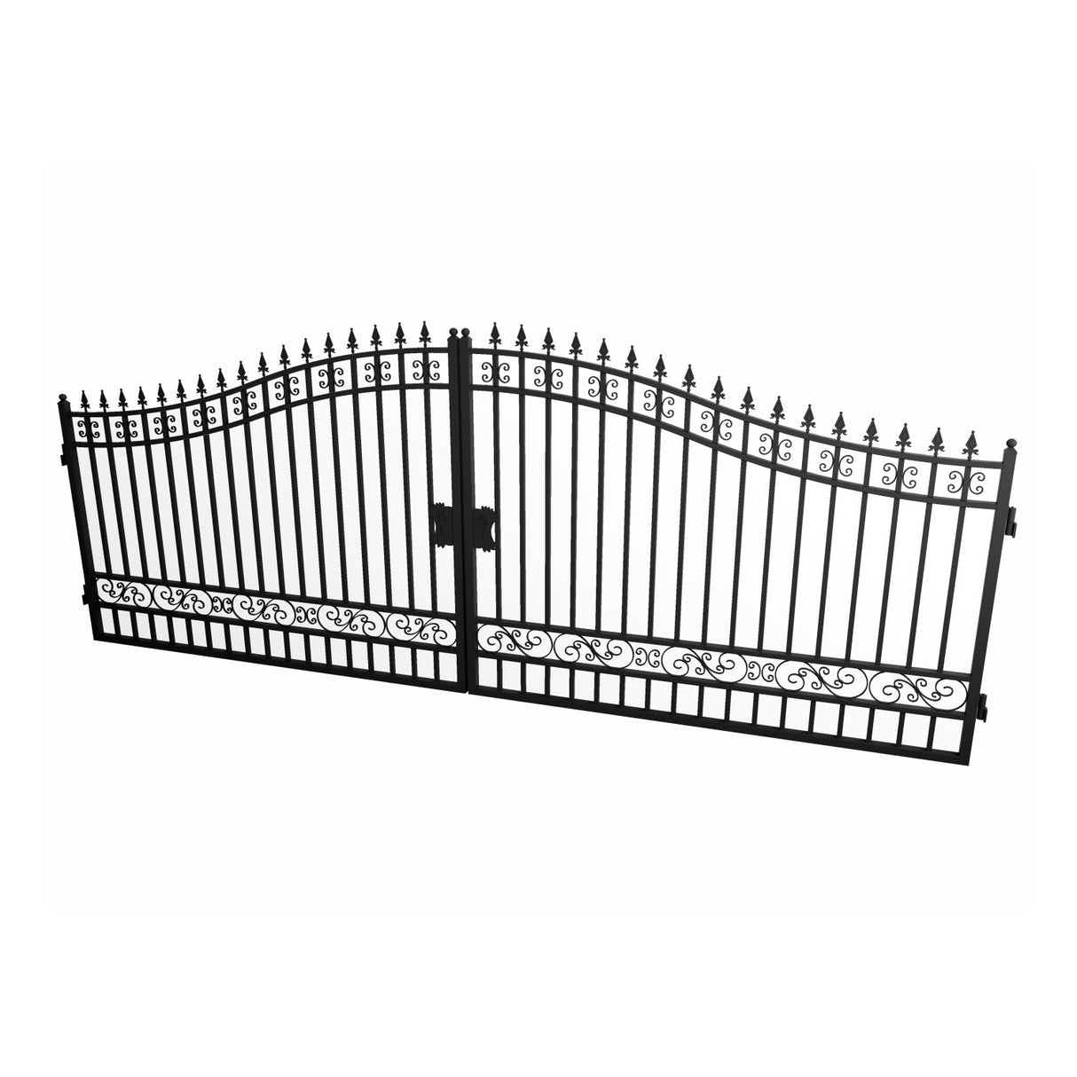18' × 8' Heavy-Duty Steel Dual-Swing Driveway Gate