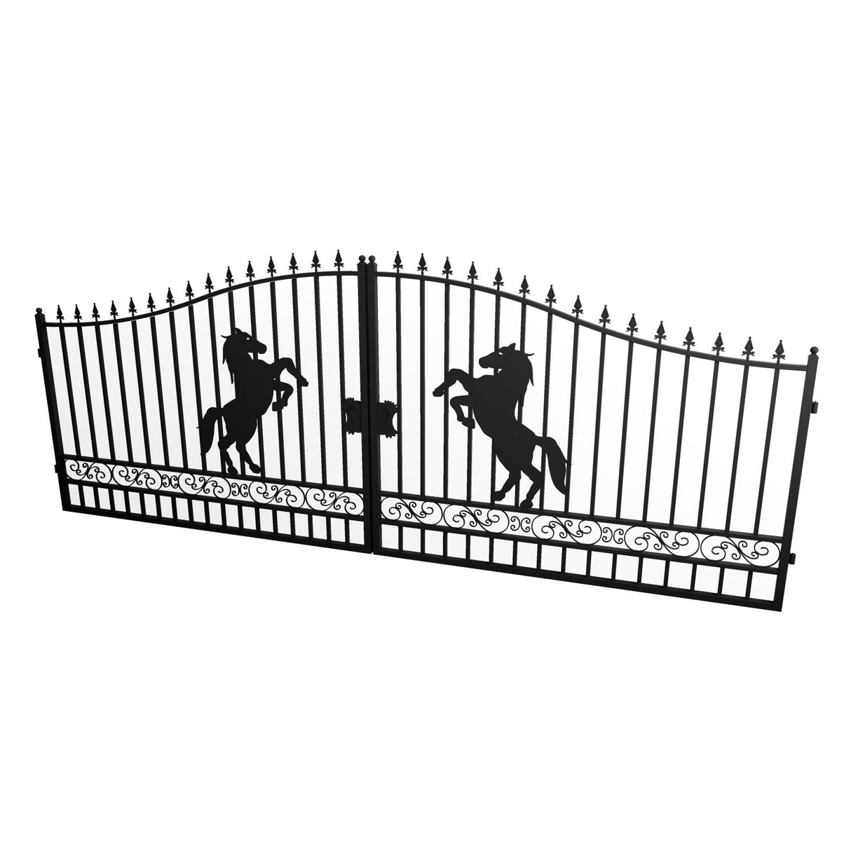18' × 8' Heavy-Duty Steel Dual-Swing Driveway Gate