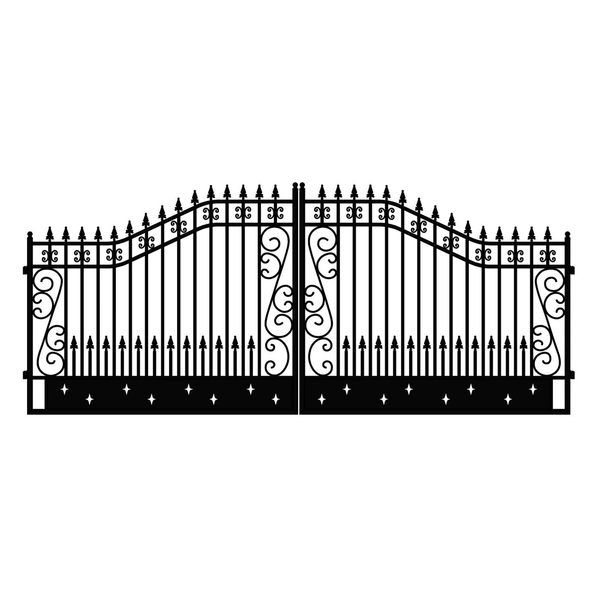 18' × 8' Heavy-Duty Steel Dual-Swing Driveway Gate