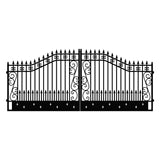 18' × 8' Heavy-Duty Steel Dual-Swing Driveway Gate